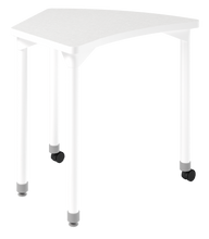 Load image into Gallery viewer, artcobell aperture shape desk with fixed wheelbarrow legs