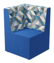 Load image into Gallery viewer, Square 90-degree corner modular soft seating chair with geometric back design