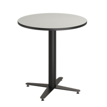 Load image into Gallery viewer, Round café tabletop with laminate top and café-height base options