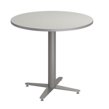 Load image into Gallery viewer, Round café tabletop with laminate top and café-height base options