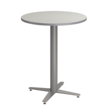 Load image into Gallery viewer, Round café tabletop with laminate top and café-height base options