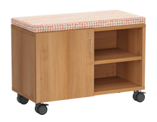 Load image into Gallery viewer, mobile teacher bench with lockable storage