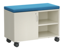 Load image into Gallery viewer, mobile teacher bench with lockable storage