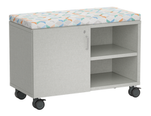Load image into Gallery viewer, mobile teacher bench with lockable storage