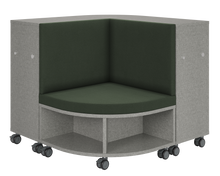 Load image into Gallery viewer, Corner mobile bookshelf with a cushion for classroom