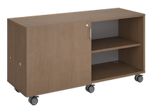 Load image into Gallery viewer, Mobile classroom storage with customizable laminate finishes, optional doors, and casters for flexible classroom organization.
