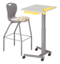 Load image into Gallery viewer, Height-adjustable WithinReach Teacher Podium with optional storage and casters