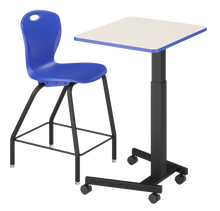 Load image into Gallery viewer, Height-adjustable WithinReach Teacher Podium with optional storage and casters