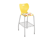 Load image into Gallery viewer, Four Leg Cafe Stool with Bookrack