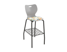 Load image into Gallery viewer, Four Leg Cafe Stool with Bookrack