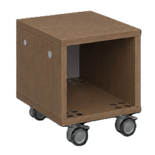 Load image into Gallery viewer, Mobile classroom storage unit with cubby and optional upholstered seat pad.