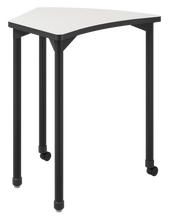 Load image into Gallery viewer, artcobell aperture shape desk with fixed wheelbarrow leg