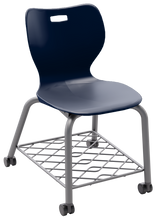 Load image into Gallery viewer, artcobell Seating Alphabet Four Leg Caster w/Bookrack