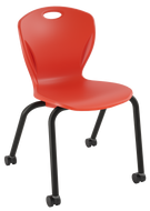 Four-leg student chair with casters for easy mobility