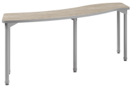 Curved adjustable shape table