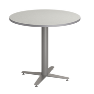 Round café tabletop with laminate top and café-height base options