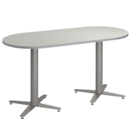 Racetrack cafe tabletop with laminate top and adjustable height base options