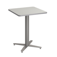 Square café table with laminate top and multiple height options
