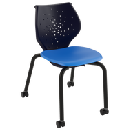 NXT MOV four-leg caster chair with flexible two-part shell for active seating