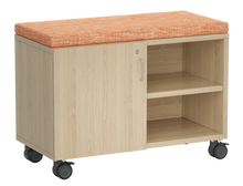 Load image into Gallery viewer, mobile teacher bench with lockable storage
