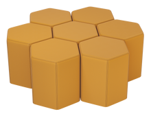 Load image into Gallery viewer, Lightweight foam hexagon seating. Use individually or nest together to create flexible seating arrangements. Easy for students to move, rearrange, and collaborate.
