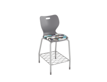 Load image into Gallery viewer, Four Leg Cafe Stool with Bookrack
