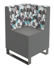 Load image into Gallery viewer, Square 90-degree corner modular soft seating chair with elevated sled legs
