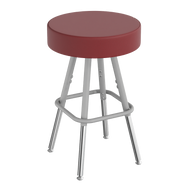 Four-leg classroom stool with customizable finishes and cushioned vinyl seat options