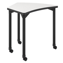 Load image into Gallery viewer, artcobell aperture shape desk with fixed legs casters
