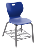 Alphabet four-leg caster chair with built-in bookrack