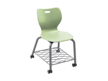 Load image into Gallery viewer, Four Leg Caster Chair with Bookrack
