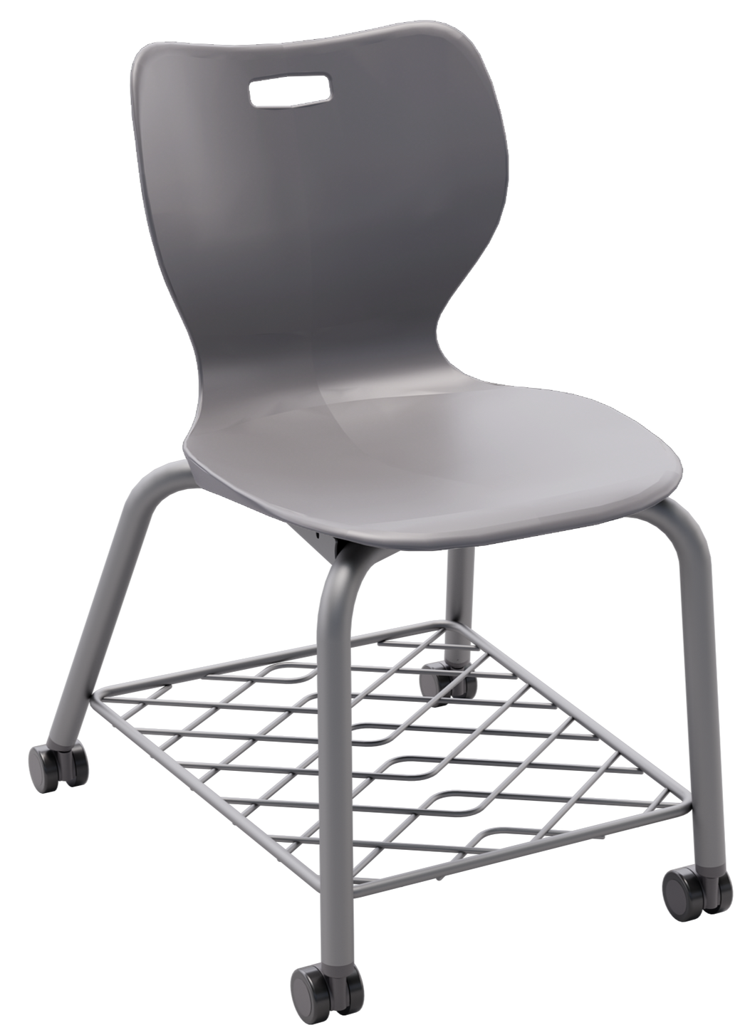 Four Leg Caster Chair with Bookrack