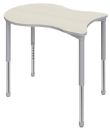 Beta shape desk with fluid shape for flexibility
