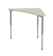 Swoop shape desk for flexible classroom layouts and collaborative work