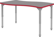 expanse shape table with scooped edges for collaborative seating
