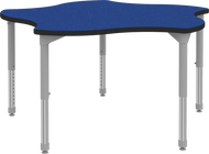 Star shape table with adjustable or fixed legs, and optional casters