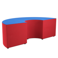 1/2 Arc soft seating configurable piece to create circles, snakes, and other shapes